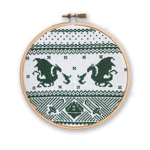 Ugly Christmas Sweater RPG Cross Stitch Pattern - Printable - Dungeons and Dragons - Geek