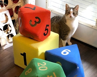 Giant Dice  - Large - D20 - D12 - D10 - D8 -  D6 - D4 - Made to Order