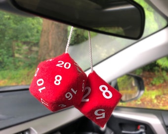 Custom Fuzzy Dice - D20 - D12 - D10 - D8 - Made to Order