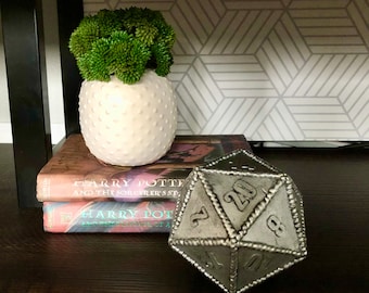 Oversized Faux Metal D20 Dice: Dungeon Master Gift