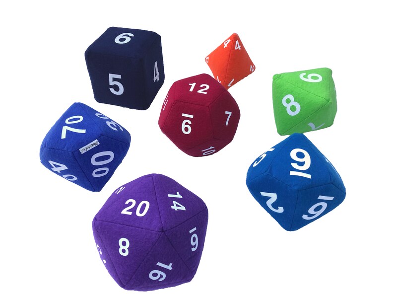 Stuffed Dnd Dice Set Custom Dice Set Dungeons & Dragons Etsy