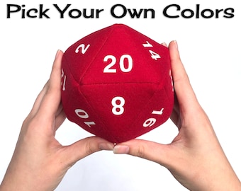 Custom Giant Plush DnD Dice - Small - Giant D20 - DnD Dice - Gift for Dungeons Master - Dungeons and Dragons