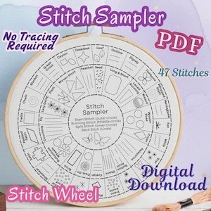 Stitch Sampler Embroidery Wheel Digital File