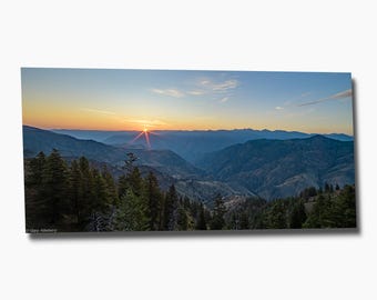 Hells Canyon Sunrise Panoramic | Eastern Oregon Landscape Wall Art | Deepest River Gorge Print | High-Definition Metal Print & Canvas