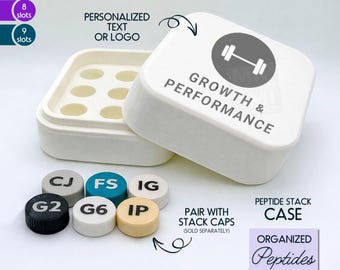 Peptide Stack Storage Case with Lid • Personalized 3D Printed Peptide Vial Travel Box • Compact Organizer for 3mL Vials for Peptide Regimens