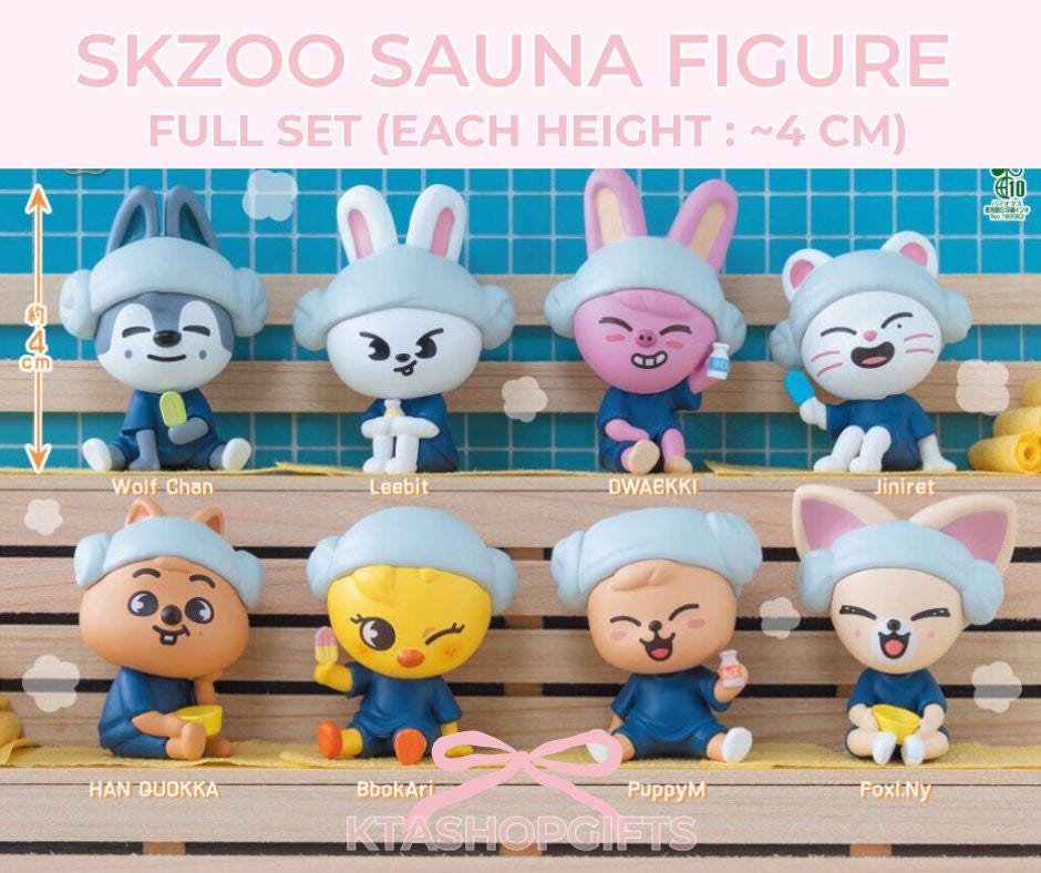 Stray Kids SKZOO Sauna Figure Mascot Full Set of 8 | K-pop