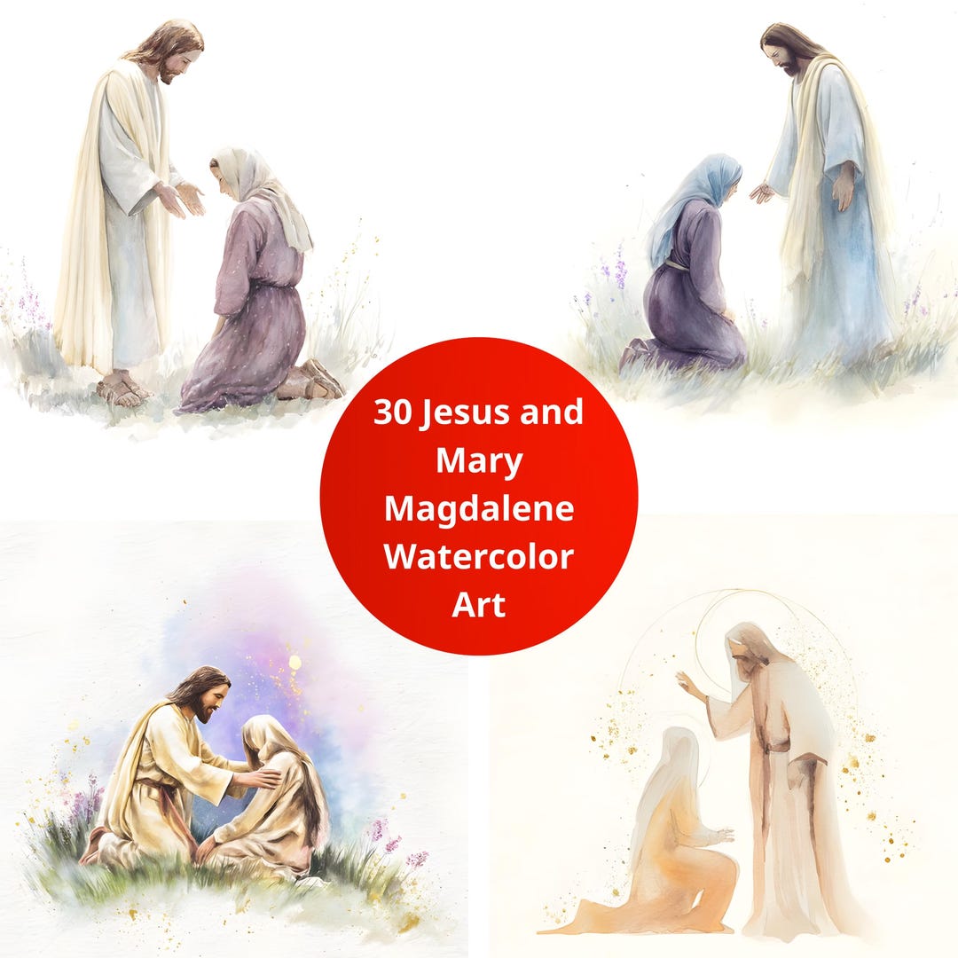 Jesus and Mary Magdalene Watercolor Art Prints, Resurrection Morning ...