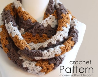 Colorful Loop Scarf Crochet PATTERN, Quick and Easy Infinity Cowl, Long 3 Color Neck Warmer, Croeslin Design, Download, Printable PDF-6470