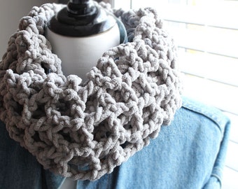 Super Bulky Scarf Crochet PATTERN, Quick and Easy Chunky Chenille, Plush Open Weave Mesh Design, Snug Harbor, Instant Download, PDF-6007