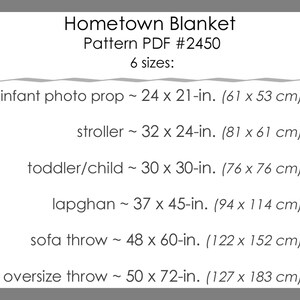 Bulky Hometown Blanket Crochet PATTERN, Newborn Receiving to Big Sofa Throw, 6 Quick & Easy Sizes, Beginner Tutorial, all SC sts, PDF-2450 image 8