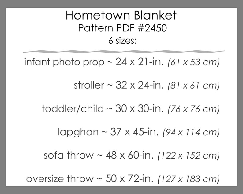 Bulky Hometown Blanket Crochet PATTERN, Newborn Receiving to Big Sofa Throw, 6 Quick & Easy Sizes, Beginner Tutorial, all SC sts, PDF-2450 image 8