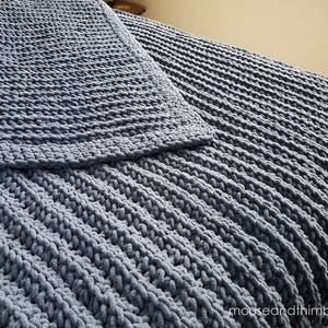 Easy Plush Blanket Crochet PATTERN, Big Bulky Fisherman Fleece Afghan, Extra Large plus Multiple Sizes, Knit-Like Style, PDF 7252 3072 image 7