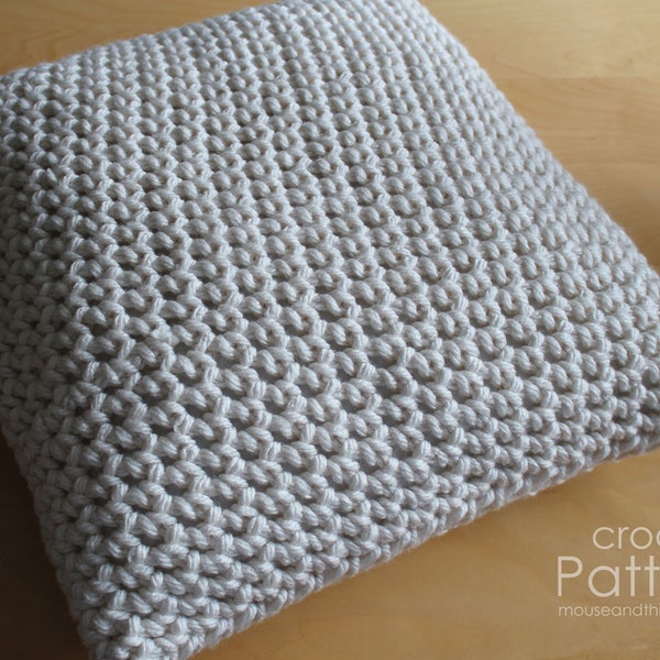 Bulky Cushion Crochet PATTERN, Plain Solid Pillow Cover, Easy Seamless Spiral Design, Beginner Tutorial, Printable Download, PDF-1820