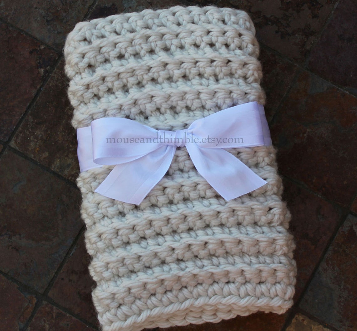 Bulky Q Hook Crochet Blanket PATTERN Thick and Weighty Etsy