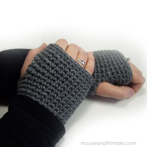 Easy Wrist Warmer Crochet PATTERN, Plain Cuff Mitts Fingerless Gloves, Unisex Style 3 Adult Sizes, Small to Extra Large, Download, PDF-1010 image 3