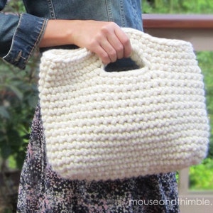 Easy Crochet Tote Bag PATTERN, Chunky Basket Houston Handbag, Large Two ...