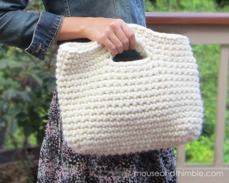 Easy Crochet Tote Bag PATTERN Chunky Basket Houston Handbag - Etsy
