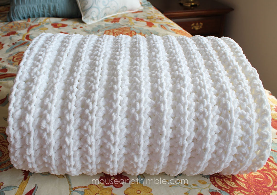Easy Plush Blanket Crochet PATTERN Big Bulky Fisherman Fleece Etsy México