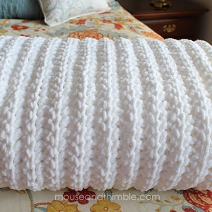 Easy Plush Blanket Crochet PATTERN, Big Bulky Fisherman Fleece Afghan, Extra Large plus Multiple Sizes, Knit-Like Style, PDF 7252 3072 image 5