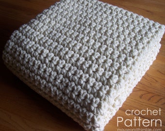 Easy Beginner Bulky Blanket Pattern, ALL Basic Single Crochet Stitches, Quick & Chunky Throw, Photo Tutorial, Multi Size, Printable PDF-2450