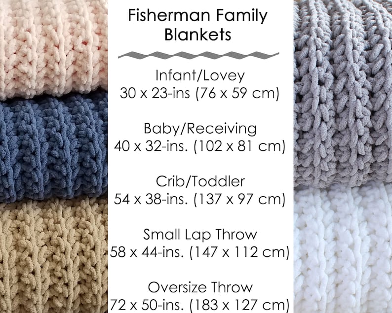 Easy Plush Blanket Crochet PATTERN, Big Bulky Fisherman Fleece Afghan, Extra Large plus Multiple Sizes, Knit-Like Style, PDF 7252 3072 image 3