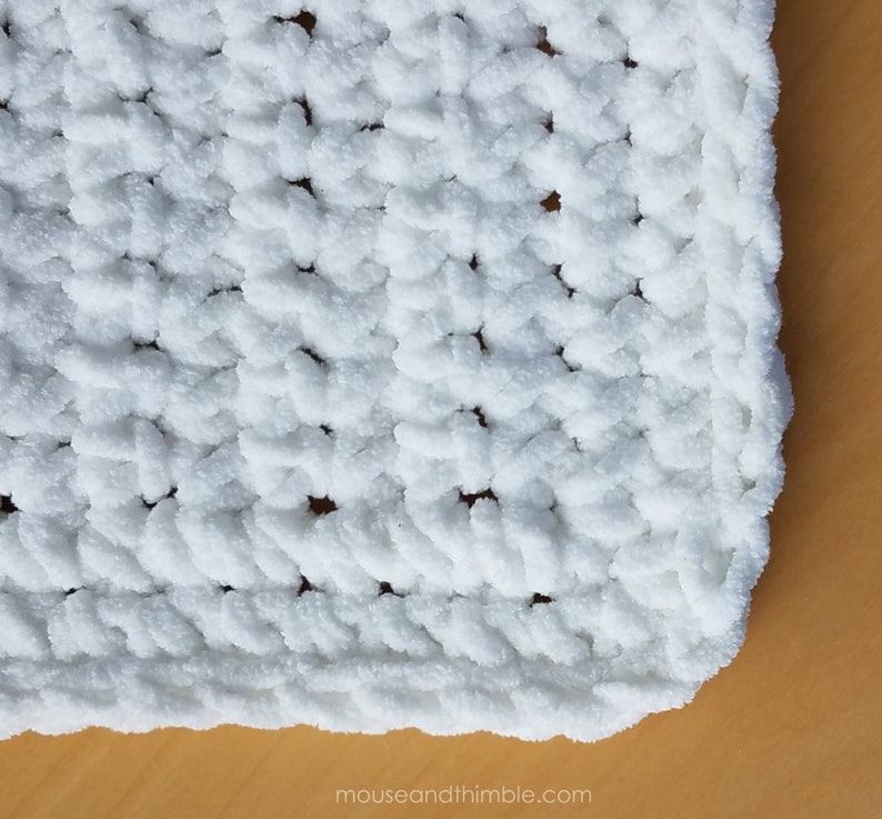 Bulky Baby Blanket Security Lovey PATTERN, Quick Easy Single Crochet Stitch, Chunky Fleece with Optional Fringe, Beginner Tutorial, PDF-2621 image 4