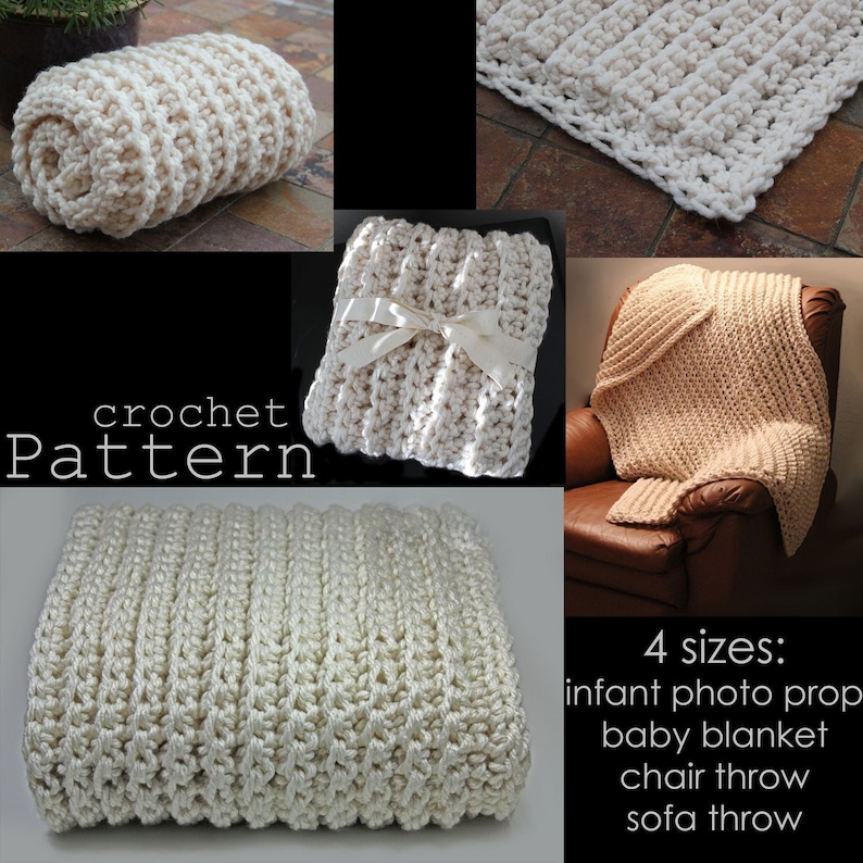 Bulky Q Hook Crochet Blanket PATTERN Thick and Weighty Etsy