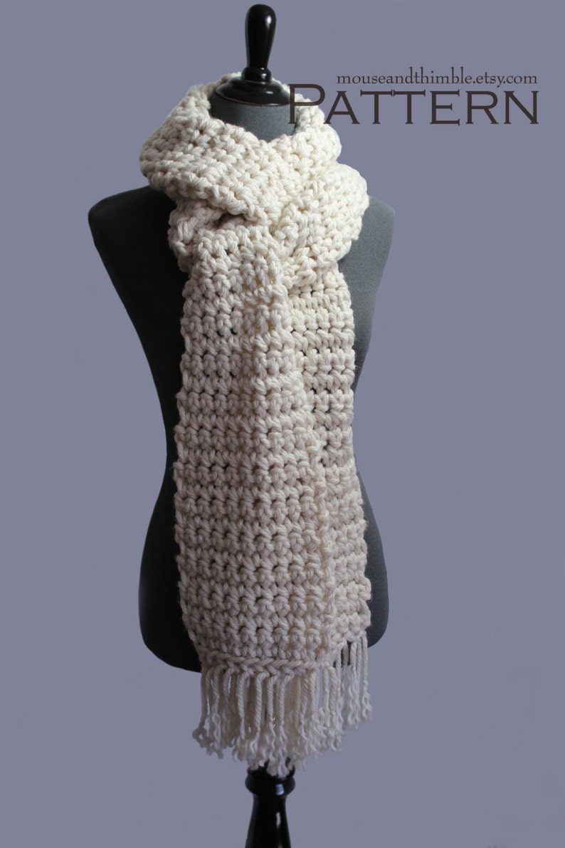 Super Bulky Long Scarf Beginner Easy Crochet PATTERN Simple Etsy