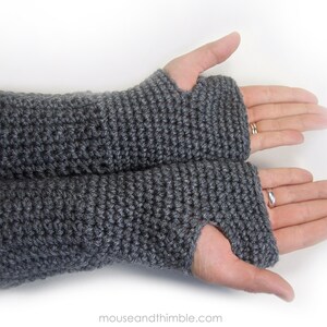 Easy Wrist Warmer Crochet PATTERN, Plain Cuff Mitts Fingerless Gloves, Unisex Style 3 Adult Sizes, Small to Extra Large, Download, PDF-1010 image 4