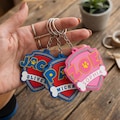 Rescue Pup Custom Name Keychain, Personalized Kids Backpack Tag, Cute Dog Team Keyring, Gift for Boys Girls, Paw keychain, Kids Accessory product logo