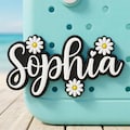Custom Name BoggBits | Mini Leaf Personalized Bogg Bag Charm | Custom PVC Bag Tag | Beach Tote Accessory | Custom Font & Color Bogg Bit product logo