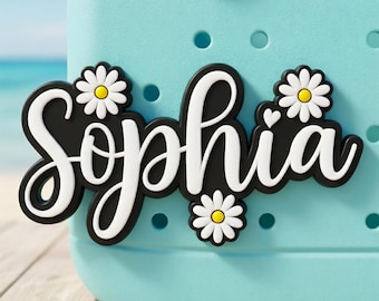Custom Name BoggBits | Mini Leaf Personalized Bogg Bag Charm | Custom PVC Bag Tag | Beach Tote Accessory | Custom Font & Color Bogg Bit