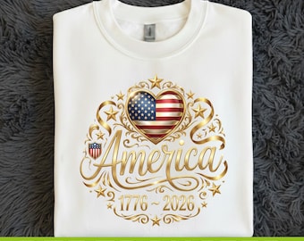 America 1776 2026 DTF Transfer, United States 250th Anniversary DTF Decal, America 250 Independence Day Ready to Press Shirt Design