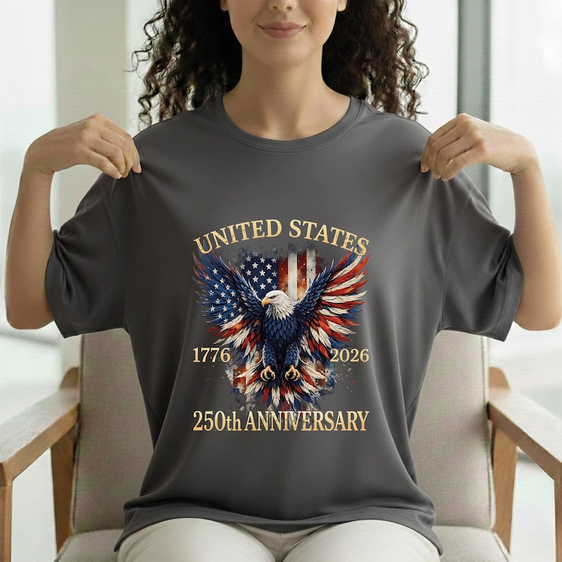 United States 250th Anniversary DTF Transfer, 1776 2026 Patriotic Eagle Print, America 250 Independence Day Ready to Press Design image 9