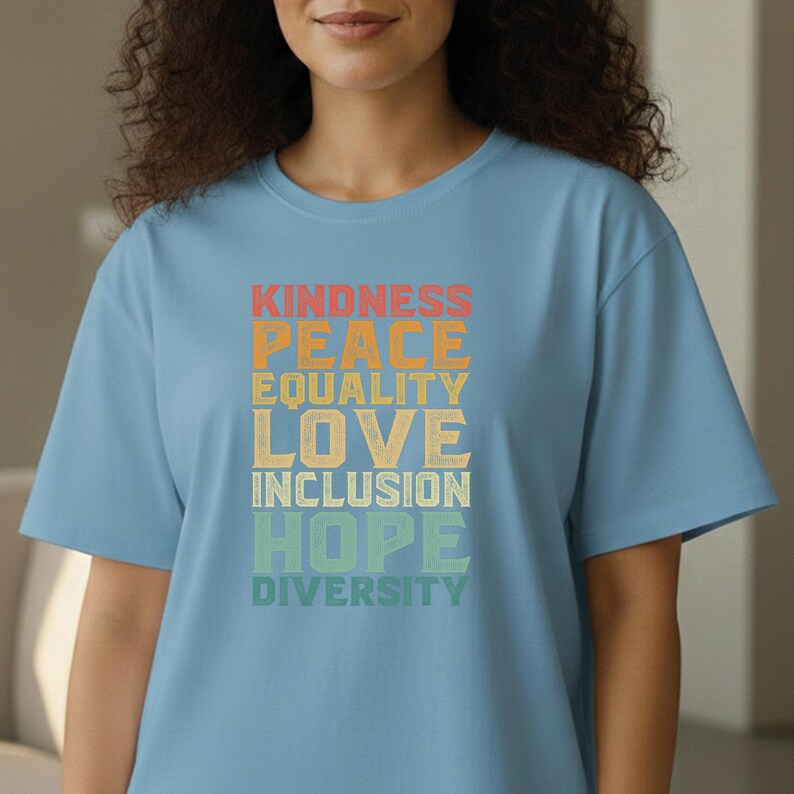 Kindness Peace Equality Love DTF Transfer, Retro Inclusion Hope Diversity Heat Press Transfer, Vintage Inspirational Social Justice Art image 20