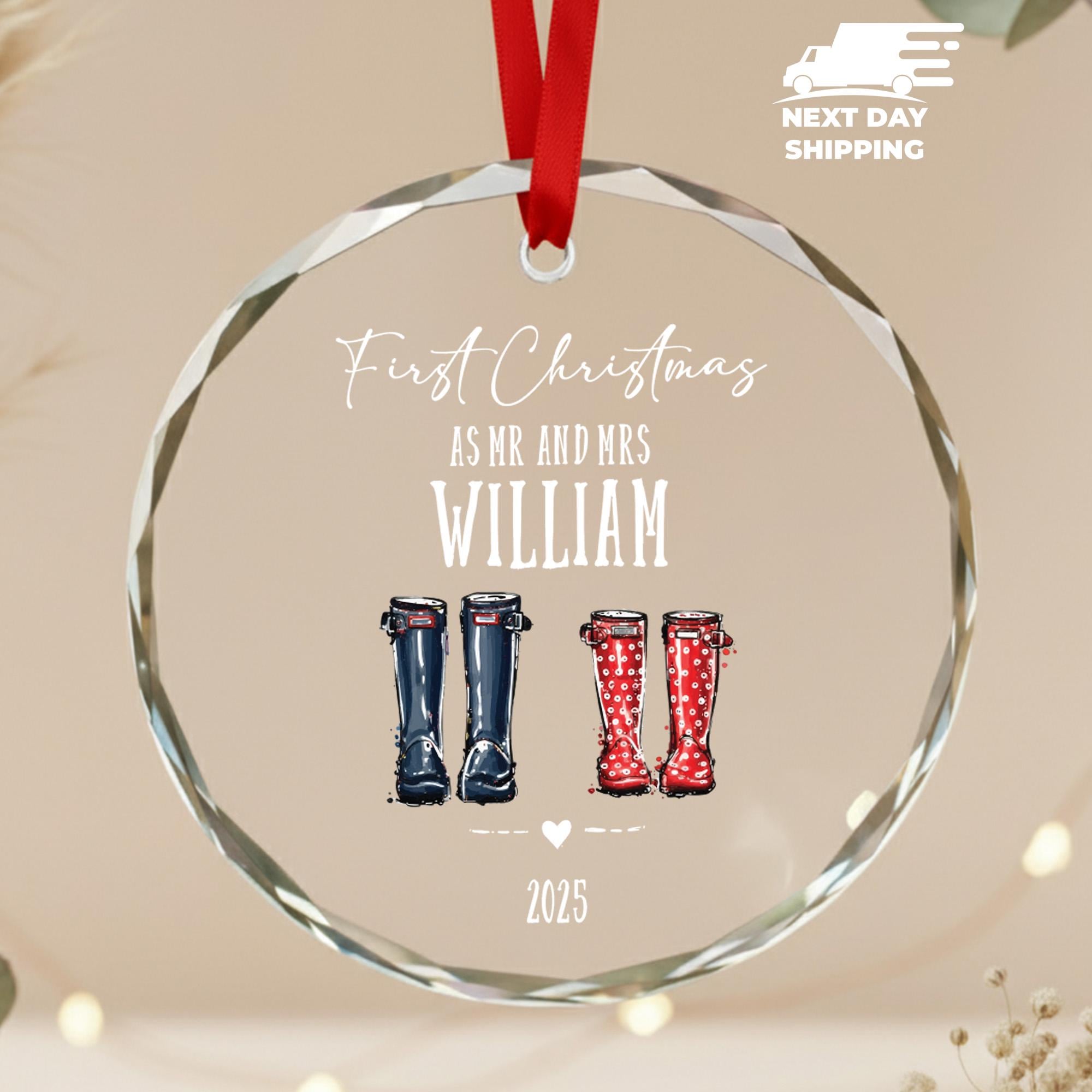 Personalized First Christmas Ornament, Mr. & Mrs. Keepsake