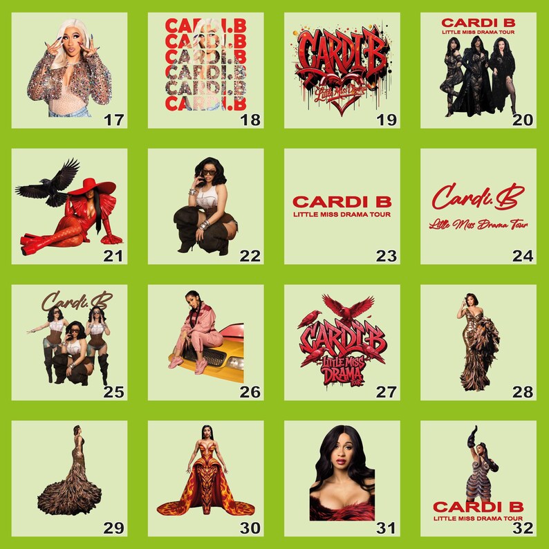 Cardi B Little Miss Drama DTF Transfer, Cardi B Graphic Artwork Ready To Press Heat Transfer Print For Fabric bild 4