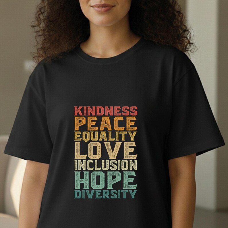 Kindness Peace Equality Love DTF Transfer, Retro Inclusion Hope Diversity Heat Press Transfer, Vintage Inspirational Social Justice Art image 12