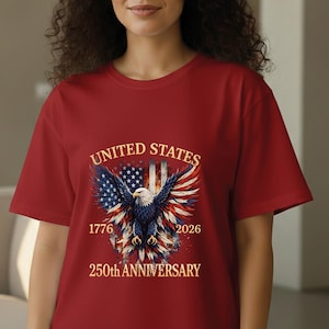 United States 250th Anniversary DTF Transfer, 1776 2026 Patriotic Eagle Print, America 250 Independence Day Ready to Press Design image 10
