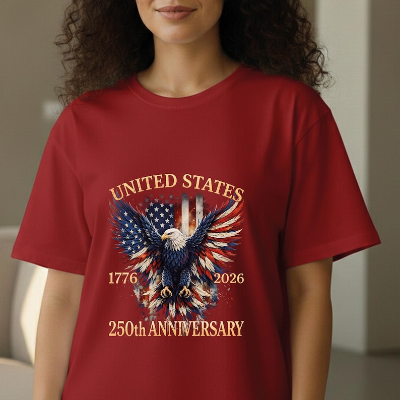 United States 250th Anniversary DTF Transfer, 1776 2026 Patriotic Eagle Print, America 250 Independence Day Ready to Press Design image 10