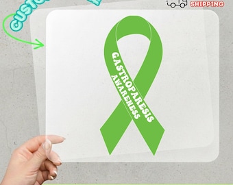 Gastroparesis Awareness Ribbon DTF Transfer - Chronic Illness Support Iron-On Ready To Press Design