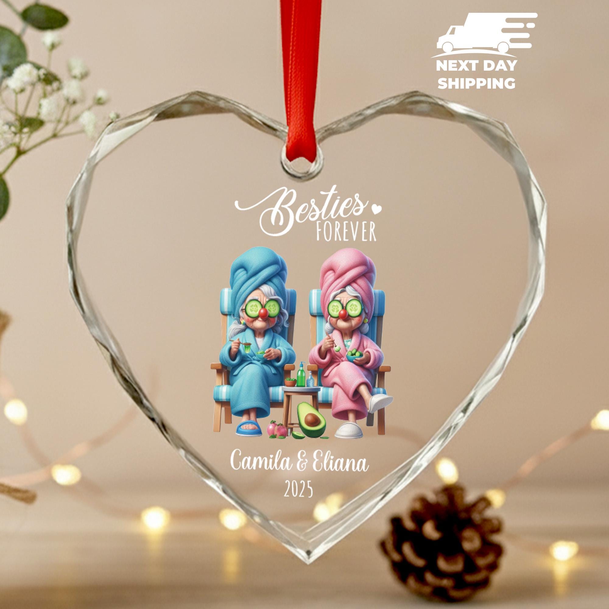 Personalized Bestie Ornament, Christmas BFF Gift, Custom Holiday Keepsake