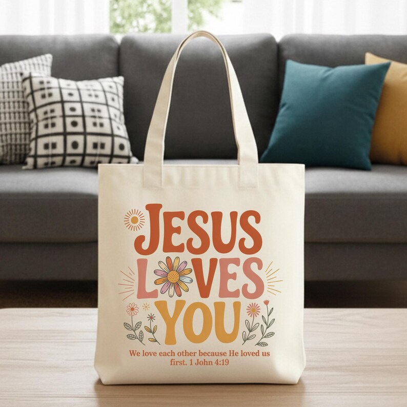 Jesus Loves You Floral DTF Transfer, Retro Bible Verse Heat Press Transfer, Aesthetic Boho Wildflower Faith, DIY Gift For Groovy Christian image 12