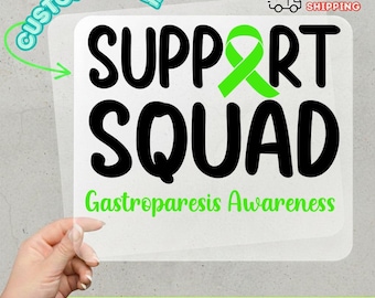 Gastroparesis Awareness DTF Transfer - Green Ribbon Chronic Illness Support Heat Press Print