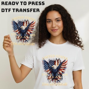 United States 250th Anniversary DTF Transfer, 1776 2026 Patriotic Eagle Print, America 250 Independence Day Ready to Press Design image 16