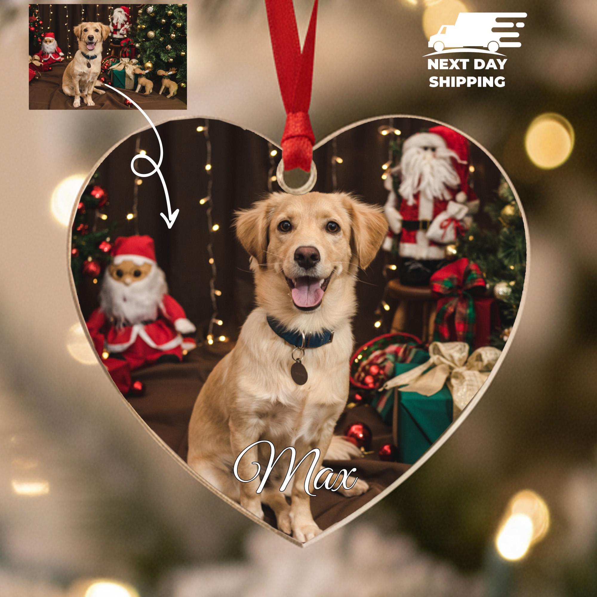 Personalized Pet Photo Ornament • Custom Christmas Keepsake, Cat or Dog