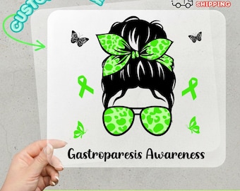 Lime Green Cheetah Print Headband & Sunglasses DTF Transfer, Awareness Ribbon Butterflies Summer Style Ready to Press