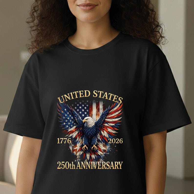 United States 250th Anniversary DTF Transfer, 1776 2026 Patriotic Eagle Print, America 250 Independence Day Ready to Press Design image 6