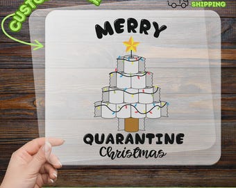 Merry Quarantine Christmas Toilet Paper Tree DTF Transfer, Ready To Press DTF, Christmas Funny Transfer, Holiday Iron On