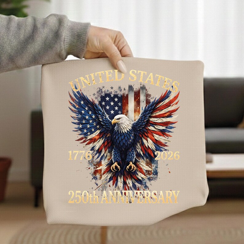 United States 250th Anniversary DTF Transfer, 1776 2026 Patriotic Eagle Print, America 250 Independence Day Ready to Press Design image 12